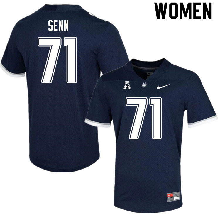 Women #71 Valentin Senn Uconn Huskies College Football Jerseys Sale-Navy